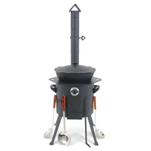 Учаг печь Ø 36 см + чугунный казан 10 л, плоское дно + кухонные принадлежности, узбекский чугунный казан для гриля и плова