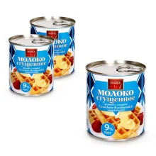 Gezuckerte Kondensmilch Sguschtschonka 9 % Fett, Marke №1, 3 х 397 g