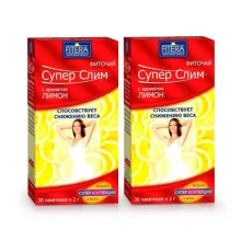 Фиточай - Супер Слим, с лимоном, 30 пакетиков х 2 г х 2 упак. 