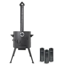 Feuerofen Utschak Ø 36 cm mit Abzugsrohr, für Kasan 10 L, Thermometer,