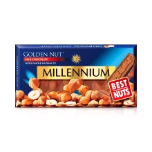 Milchschokolade - Gold, mit ganzen Haselnüssen, Millennium, 100 g