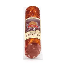 Колбаса - Банкетная, свиная, полукопчёная, Салтовской мясокомбинат, 250 г