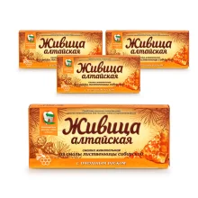 Живица - Алтайская, из смолы лиственницы сибирской с пчелиным воском, 4 шт. х 4 упак.