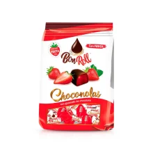 Gelee-Konfekt - Bon Roll, mit Erdbeergeschmack, in dunkler Schokolade, Uniconf, 80 g Gelee-Konfekt - Bon Roll, mit Erdbeergeschmack, in dunkler Schokolade, Uniconf, 80 g