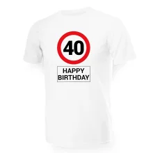 Футболка мужская - дизайн Happy birthday 40, хлопок