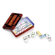 Domino ​​- Chochloma, in einer Metallbox, 19 x 12 x 4 cm