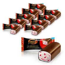 Quarkriegel in Schokoglasur, mit Erdbeergeschmack, Lackmann, 10 х 38 g