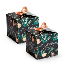 Geschenkbox - Zapfen, 12 x 12 cm, 2 St.