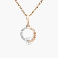 Anhänger, Rotgold 585°, Zirkonia, 22 mm 1,46 gr