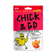 Getrocknete Hähnchenbrustfiletscheiben mit Paprika und Pfeffer, Chick & Go, 30 g