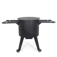 Feuerofen Utschak Ø 44 cm, für Kasan 16 l, Transportrollen, Ablagetischen, Ofenplatte