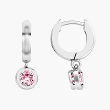 Серьги, серебро 925°, фианит, конго, 18 мм