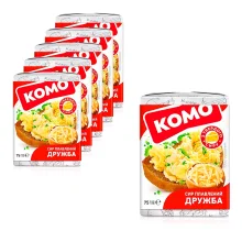 Сырок -  Дружба, плавленый, 40 % жирности, Комо, 6 х 75 г