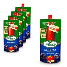 Кетчуп - Адмирал, без консервантов, с чесноком, Балтимор, 5 x 230 мл
