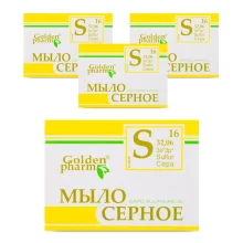 Мыло - Серное, Golden Pharm, 70 г х 4 шт. Мыло - Серное, Golden Pharm, 70 г х 4 шт.