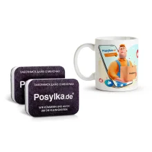 Набор - Posylka.de, губка для мытья посуды: 2шт. + кружка