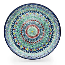 Lagan - Mehrob blau - MSV1 - Rischtan  Keramik, Handarbeit, Ø 37 cm