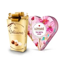 Geschenkset - Delissimo,  Tee Lovare  + Konfekt 182 g