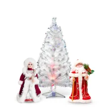Set - Neujahr, Weihnachtsbaum 90 cm + Weihnachtsmann + Schneemädchen
