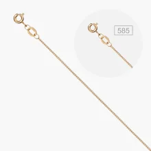 Женский браслет, красное золото 585°, алмазная грань, длина 19 см, Ø 0,2 мм, 0,62 г