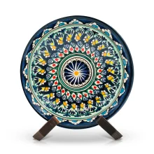 Teller tief auf Bein - Risсhtan Keramik M2, Handarbeit, Ø 23 cm