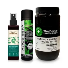 Haarpflegeset - Glanz und Kraft, Shampoo + Maske + Elixier-Spray