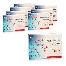 Фолиевая кислота с витаминами В6 + В12 , Фармгрупп, 50 таблеток х 8 шт.