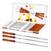 Set aus 6 Spießen 600 x 12 x 2 mm mit Gravur - Es lebe der saubere Spieß!