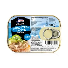 Brotaufstrich aus geräucherten Sprotten, klassisch, Kieler, 100 g   