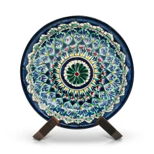 Teller tief auf Bein - Risсhtan Keramik Д2, Handarbeit, Ø 23 cm