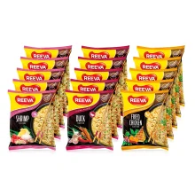 Instant Nudeln-Set - REEVA, mit Brathähnchen-, Entenfleisch- und Garnelengeschmack, 15 x 60 g