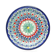 Teller tief - Mehrob blau - MSV1 - Rischtan Keramik, handbemalt, Ø 19 cm