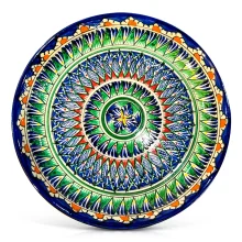 Ляган - Риштан, керамика, ручная работа, узор МИКС, Ø 37 см