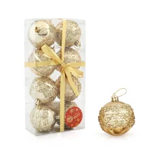 Weihnachtskugeln - Nachtschneesturm, gold, Kunststoff, Ø 6 cm, 8 Stk.