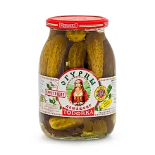 Огурцы - Домашние, хрустящие, 1 л