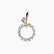 Anhänger, Rotgold 585°, Zirkonia, 17 mm