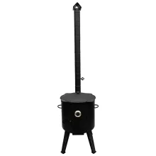 Feuerofen - KazanoFF mit Thermometer und langes Ofenrohr, für Kasan 16 Liter,  Ø 44 cm