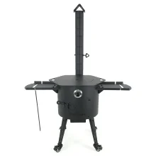 Набор - Учаг - КазаноFF с трубой Ø 40 см + плита + термометр + ролики: 4 шт. + столик: 2 шт. + диспенсер для зубочисток