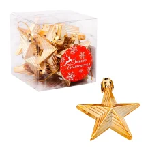 Tannenbaumschmuck - Geprägte Sterne, Farbe gold, 10 Stk., 6 cm