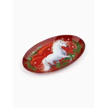 Platte oval - Glück und Erfolg, Glas, 24,5 x 15 x 2 cm