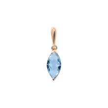 Anhänger, Rotgold 585°, Blauer Topas, 20 mm