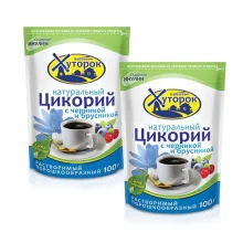 Цикорий натуральный с черникой и брусникой, пакет с ZIP застежкой, 100 г х 2 шт.