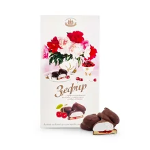 Zefir - Pfingstrosen, mit Kekseboden und Kirschfüllung, glasiert, Kronshtadtskaya, 180 g