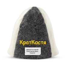 Шапка для бани - КратКостя, цвет белый, серый