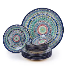 Сервиз для плова - Мехроб синий - MSV1 - BЖ - Риштанская керамика, 13 предметов