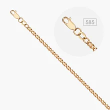 Цепь или браслет, красное золото 585°, Ø 0,5 мм, ширина 2 мм