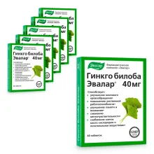 Гинкго билоба, Эвалар, 40 таблеток х 6 шт.
