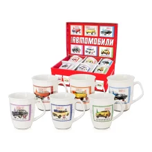 Tassen-Set - Auto UdSSR, Keramik, Geschenkkarton, 6 Stk., 330 ml