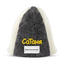 Шапка для бани - СаТаня, цвет белый, серый