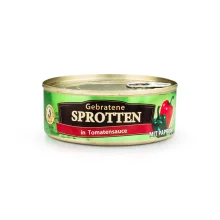 Gebratene Sprotten in  Tomatensoße mit Paprika, 240 g